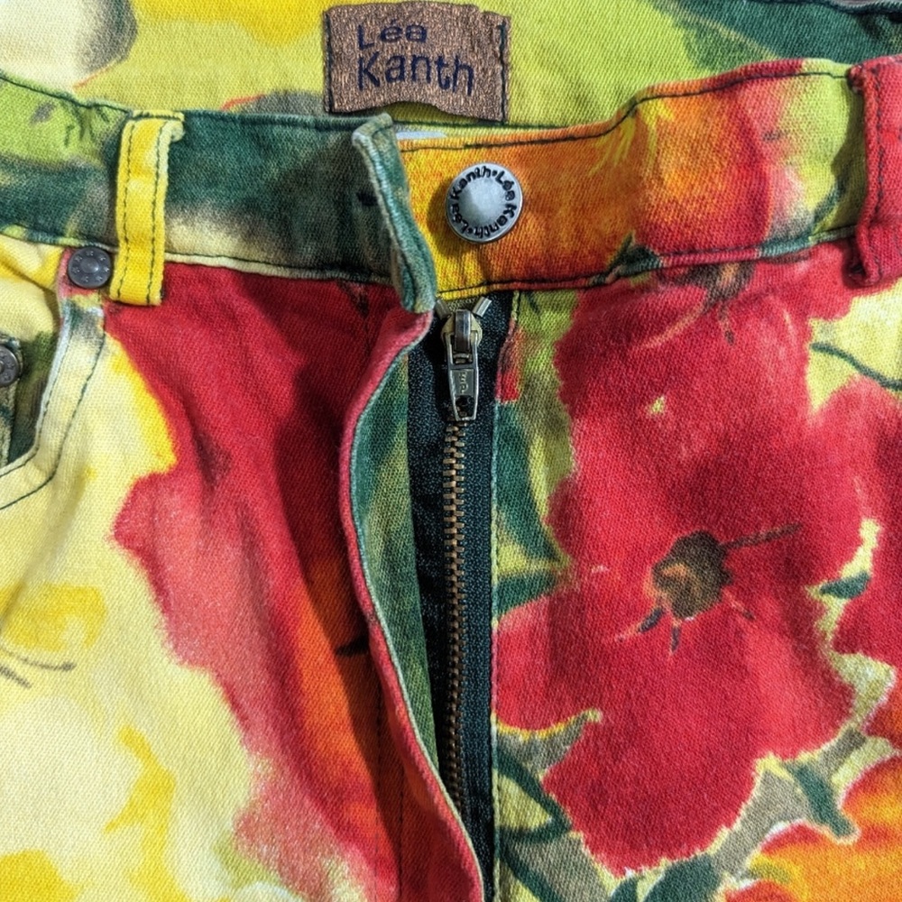 Vintage Léa Kanth Bright Floral Denim Ensemble (Rare) - Picture 10 of 10